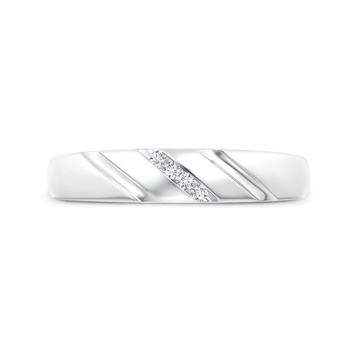 1.45mm GVS2 Triple-Ribbed Channel Set Diamond Men's Wedding Band in White Gold product image