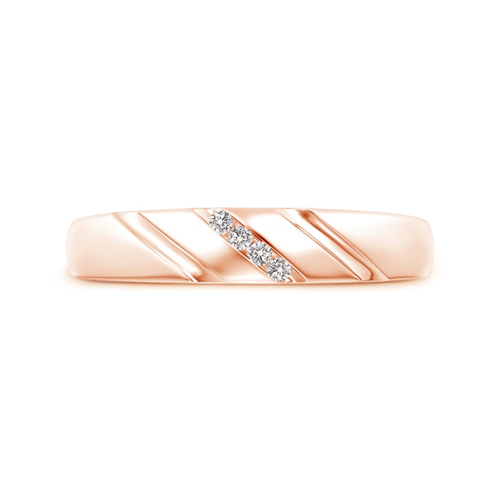1.45mm IJI1I2 Triple-Ribbed Channel Set Diamond Men's Wedding Band in Rose Gold product image