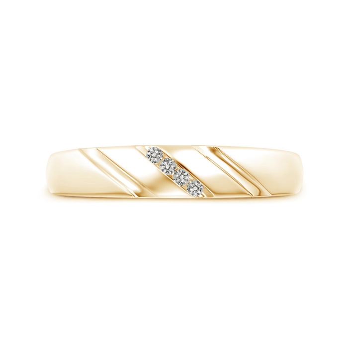 1.45mm KI3 Triple-Ribbed Channel Set Diamond Men's Wedding Band in Yellow Gold product image