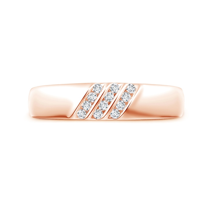 1.4mm GVS2 Triple Grooved Diagonal Diamond Men's Wedding Band in Rose Gold product image