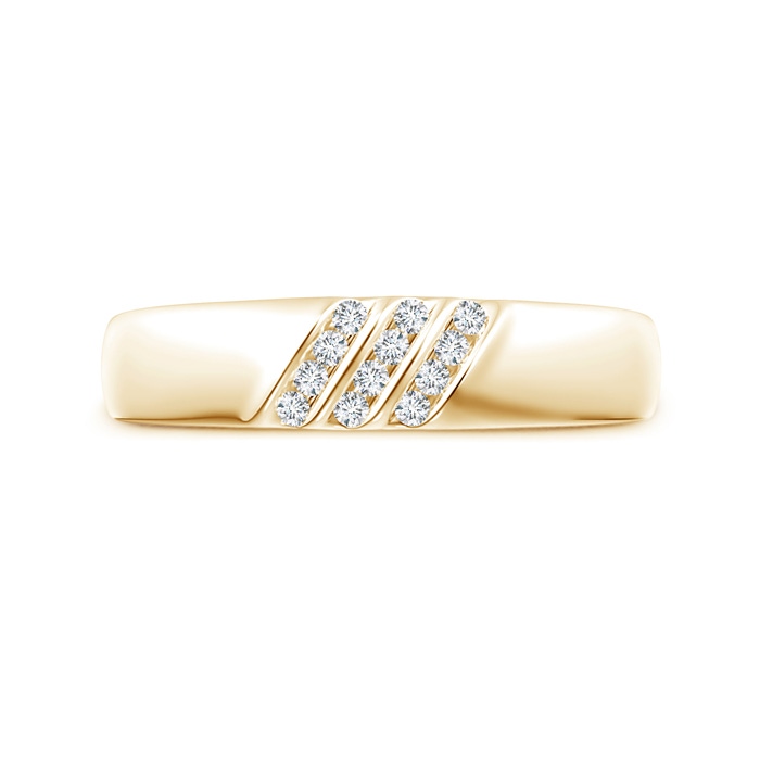1.4mm GVS2 Triple Grooved Diagonal Diamond Men's Wedding Band in Yellow Gold product image