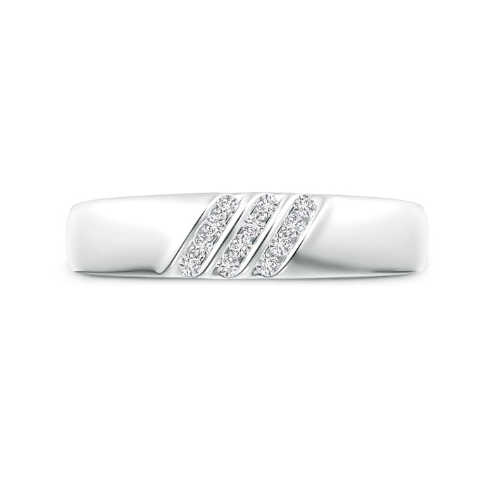 1.4mm HSI2 Triple Grooved Diagonal Diamond Men's Wedding Band in P950 Platinum product image