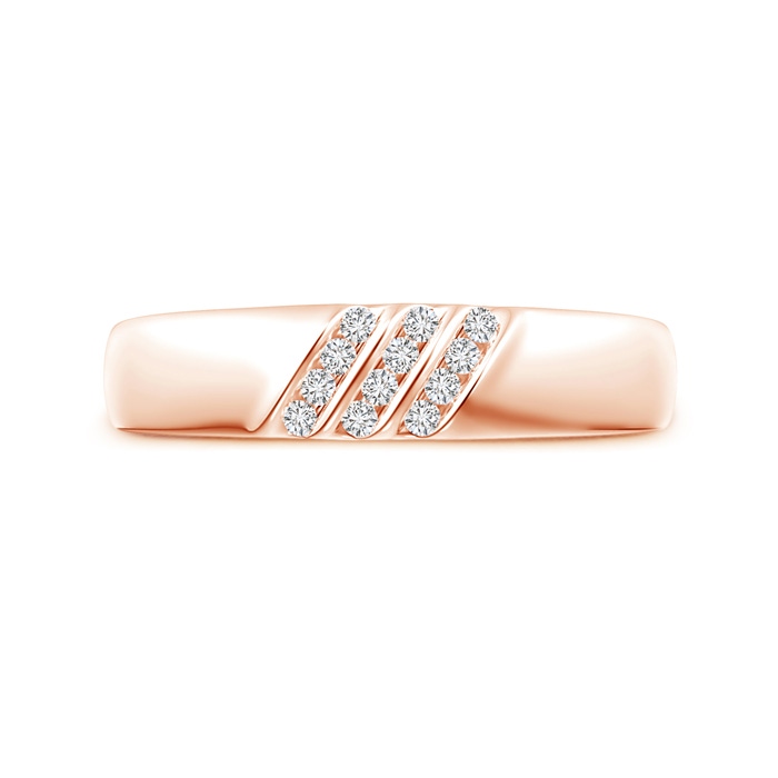 1.4mm HSI2 Triple Grooved Diagonal Diamond Men's Wedding Band in Rose Gold product image