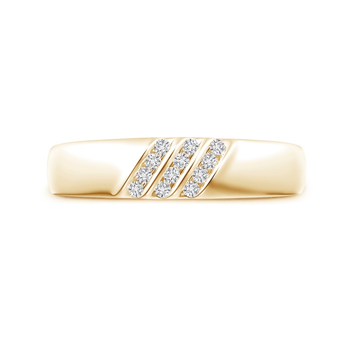 1.4mm HSI2 Triple Grooved Diagonal Diamond Men's Wedding Band in Yellow Gold product image