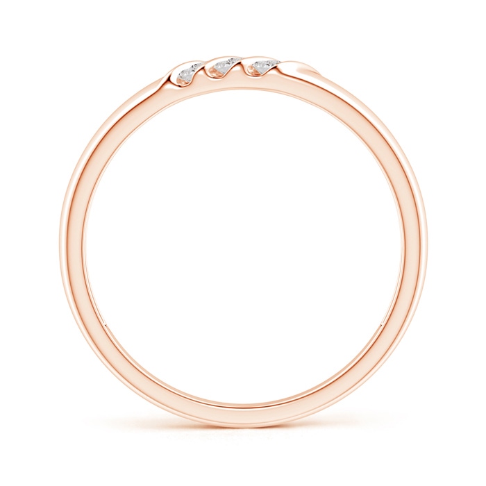 1.4mm IJI1I2 Triple Grooved Diagonal Diamond Men's Wedding Band in Rose Gold product image