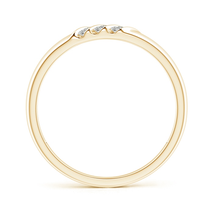 1.4mm KI3 Triple Grooved Diagonal Diamond Men's Wedding Band in Yellow Gold product image