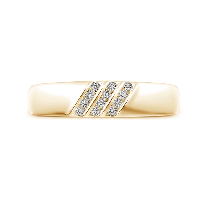 1.4mm KI3 Triple Grooved Diagonal Diamond Men's Wedding Band in Yellow Gold product image