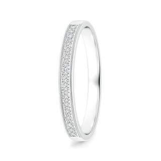 1.35mm HSI2 Pavé-Set Diamond Half Eternity Wedding Band for Him in White Gold