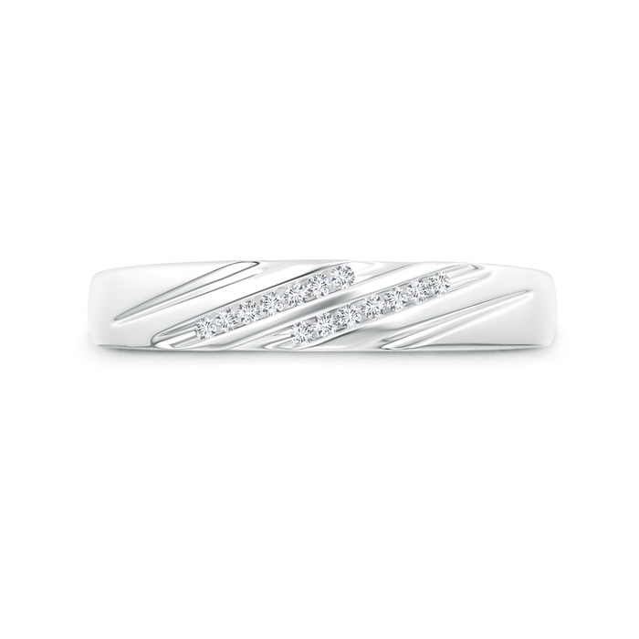 1.15mm GVS2 Slanted Channel Set Diamond Wedding Band for Him in White Gold product image