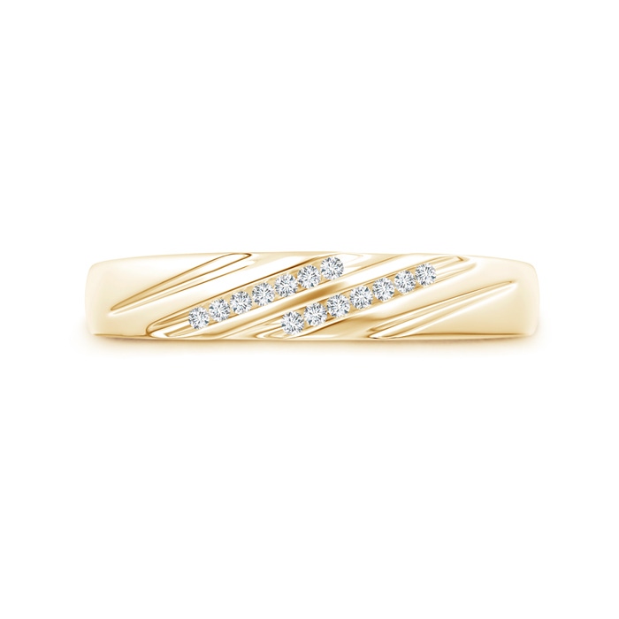 1.15mm GVS2 Slanted Channel Set Diamond Wedding Band for Him in Yellow Gold product image