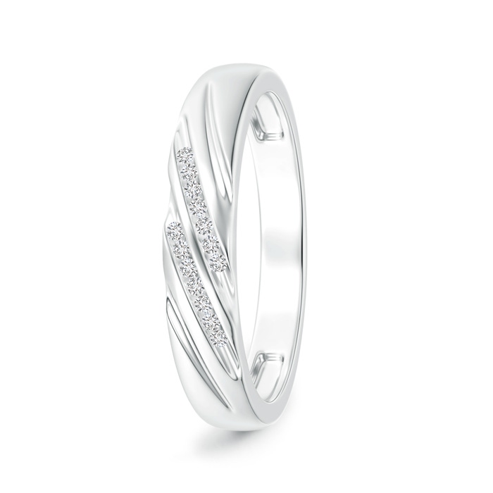 1.15mm HSI2 Slanted Channel Set Diamond Wedding Band for Him in P950 Platinum 