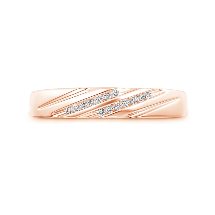 1.15mm IJI1I2 Slanted Channel Set Diamond Wedding Band for Him in Rose Gold product image
