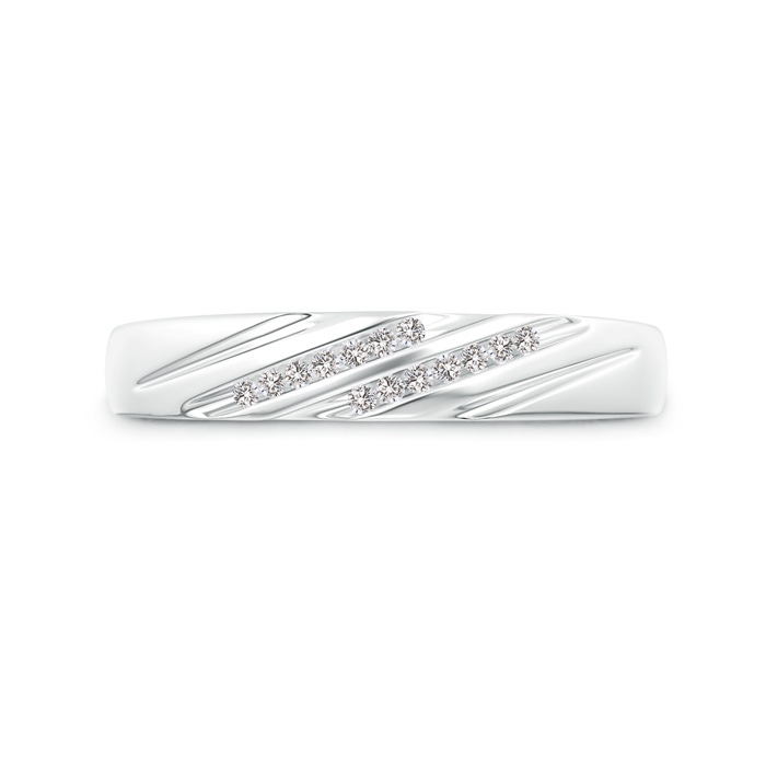 1.15mm IJI1I2 Slanted Channel Set Diamond Wedding Band for Him in White Gold product image