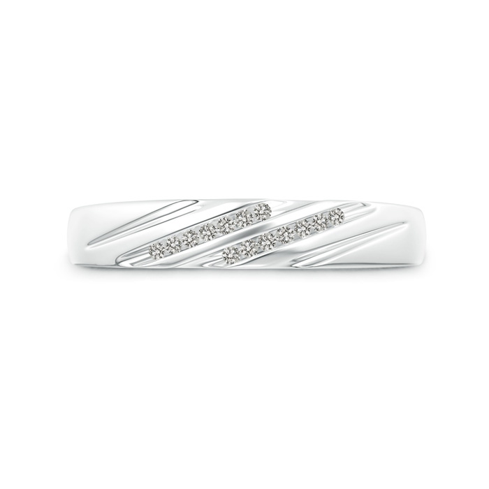 1.15mm KI3 Slanted Channel Set Diamond Wedding Band for Him in White Gold product image