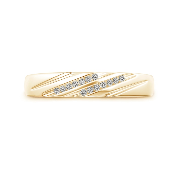 1.15mm KI3 Slanted Channel Set Diamond Wedding Band for Him in Yellow Gold product image