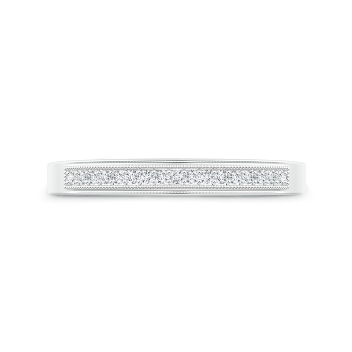 1.2mm GVS2 Milgrain-Edged Pavé Set Diamond Half Eternity Men's Wedding Band in White Gold Product Image