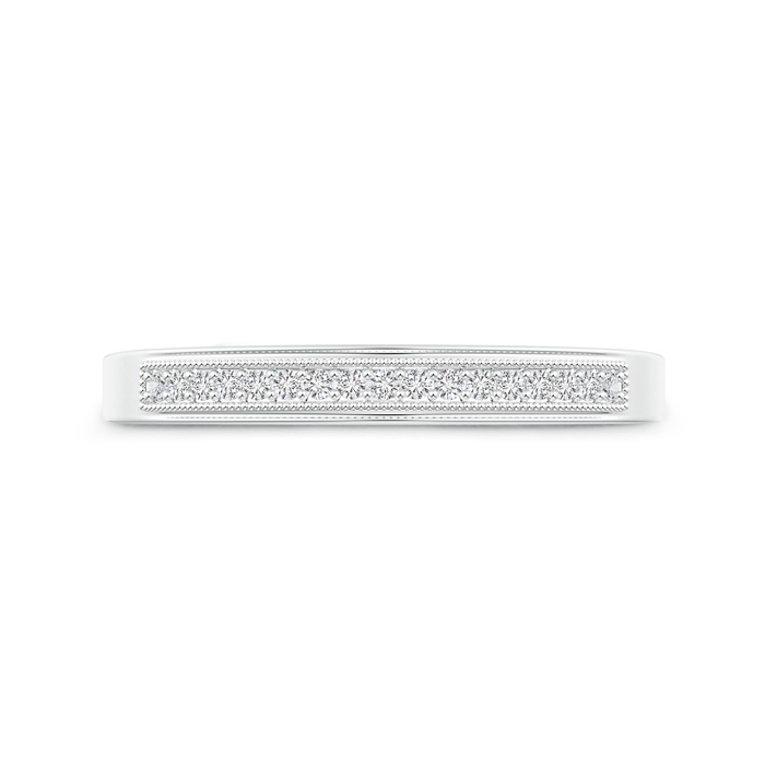 1.2mm HSI2 Milgrain-Edged Pavé Set Diamond Half Eternity Men's Wedding Band in P950 Platinum product image