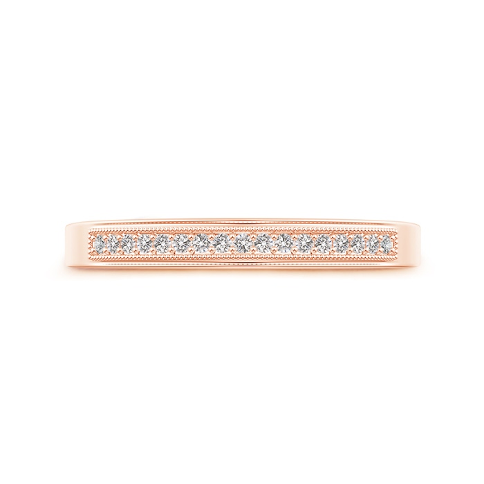 1.2mm IJI1I2 Milgrain-Edged Pavé Set Diamond Half Eternity Men's Wedding Band in 9K Rose Gold product image
