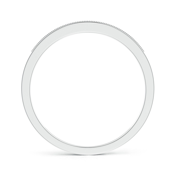 1.2mm IJI1I2 Milgrain-Edged Pavé Set Diamond Half Eternity Men's Wedding Band in White Gold product image