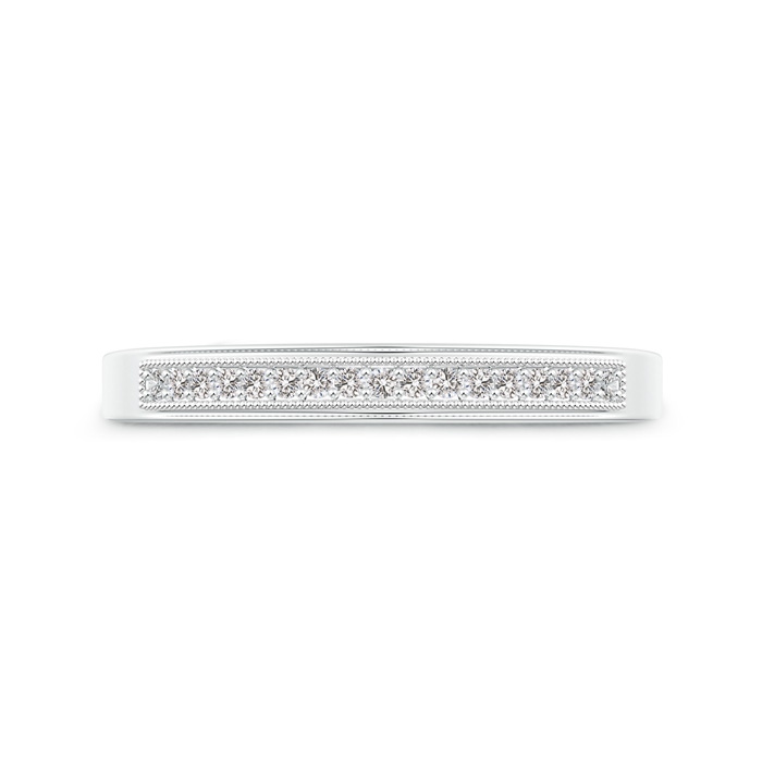 1.2mm IJI1I2 Milgrain-Edged Pavé Set Diamond Half Eternity Men's Wedding Band in White Gold product image