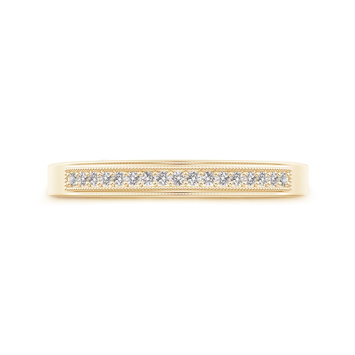 1.2mm IJI1I2 Milgrain-Edged Pavé Set Diamond Half Eternity Men's Wedding Band in Yellow Gold product image