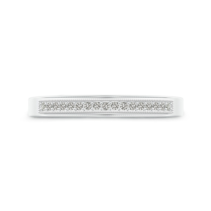 1.2mm KI3 Milgrain-Edged Pavé Set Diamond Half Eternity Men's Wedding Band in White Gold product image