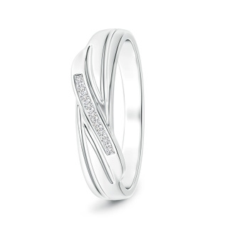 1.25mm HSI2 Criss Cross Diamond Wedding Band for Him in White Gold