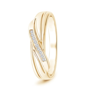 1.25mm HSI2 Criss Cross Diamond Wedding Band for Him in Yellow Gold