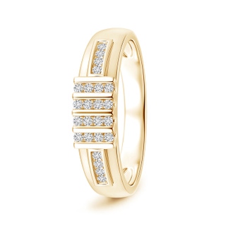 1.3mm HSI2 Channel-Set Multiple Bar Diamond Men's Wedding Band in Yellow Gold