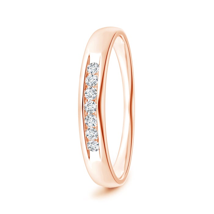 Channel Grooved Classic Natural Diamond Men's Wedding Ring