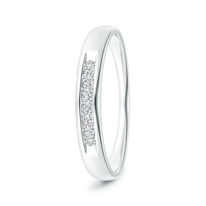 1.8mm HSI2 Channel Grooved Classic Diamond Men's Wedding Band in P950 Platinum