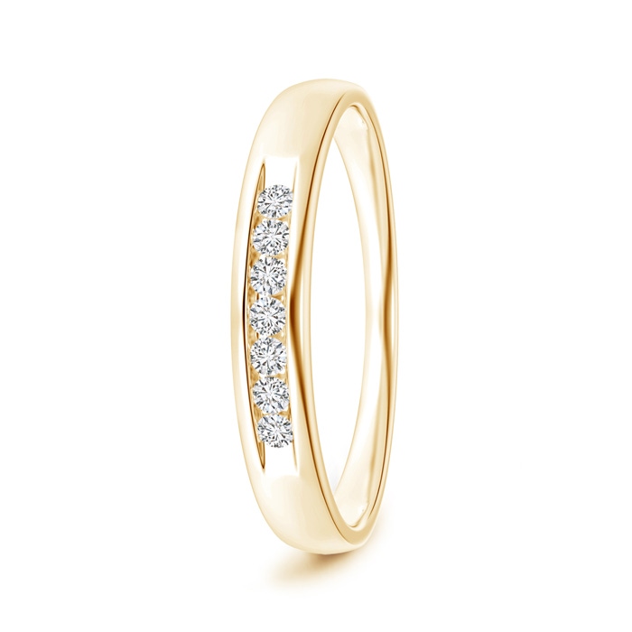1.8mm HSI2 Channel Grooved Classic Diamond Men's Wedding Band in Yellow Gold 