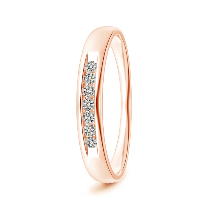 1.8mm KI3 Channel Grooved Classic Diamond Men's Wedding Band in Rose Gold 