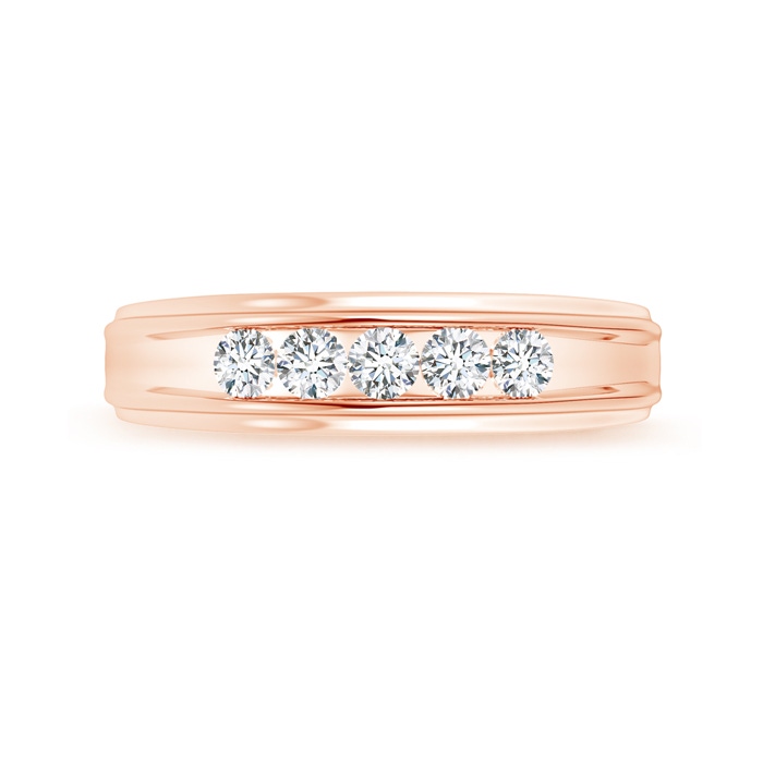 2.9mm GVS2 Channel-Set Diamond Five Stone Men's Wedding Band in Rose Gold product image