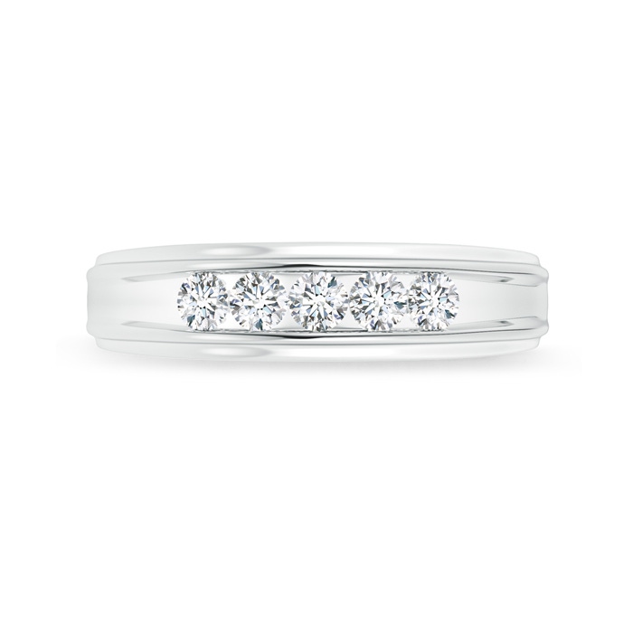 2.9mm GVS2 Channel-Set Diamond Five Stone Men's Wedding Band in White Gold product image