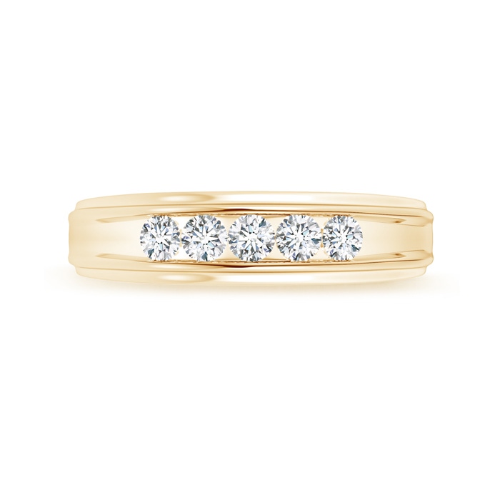 2.9mm GVS2 Channel-Set Diamond Five Stone Men's Wedding Band in Yellow Gold product image