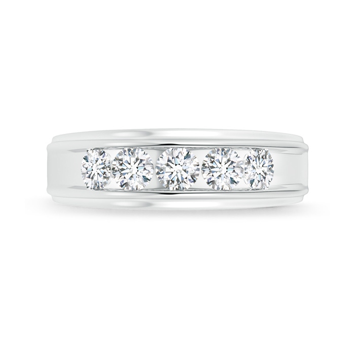 3.8mm GVS2 Channel-Set Diamond Five Stone Men's Wedding Band in P950 Platinum product image