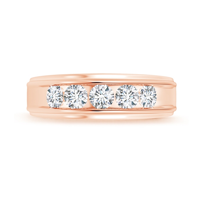 3.8mm GVS2 Channel-Set Diamond Five Stone Men's Wedding Band in Rose Gold product image