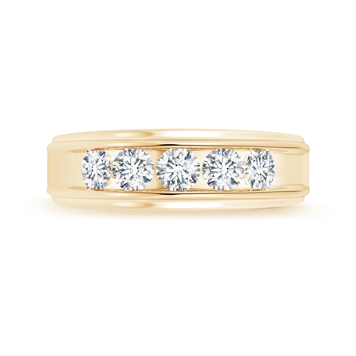 3.8mm GVS2 Channel-Set Diamond Five Stone Men's Wedding Band in Yellow Gold product image