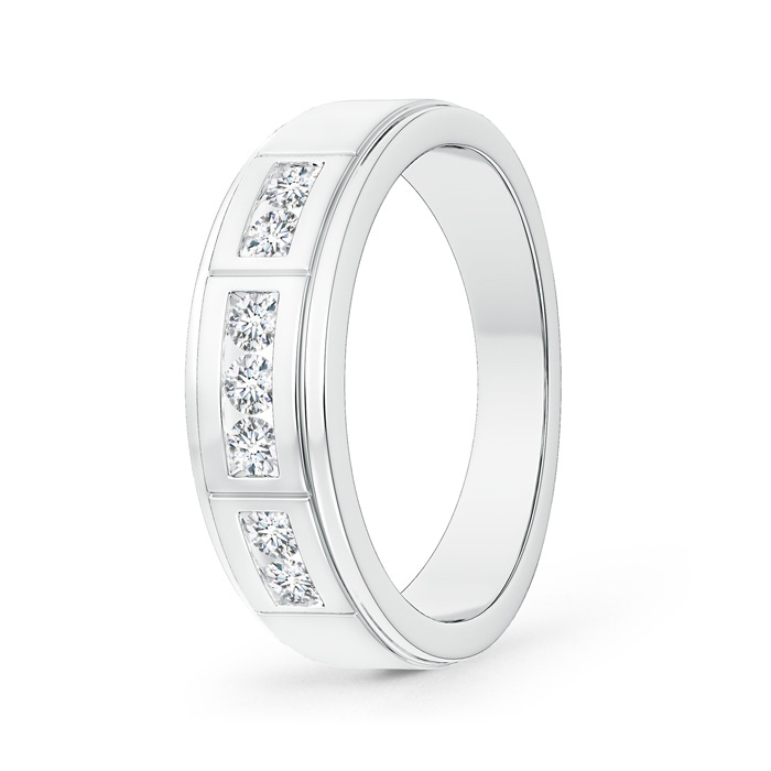 2.5mm GVS2 Step-Edged Channel-Set Diamond Men's Wedding Band in P950 Platinum 