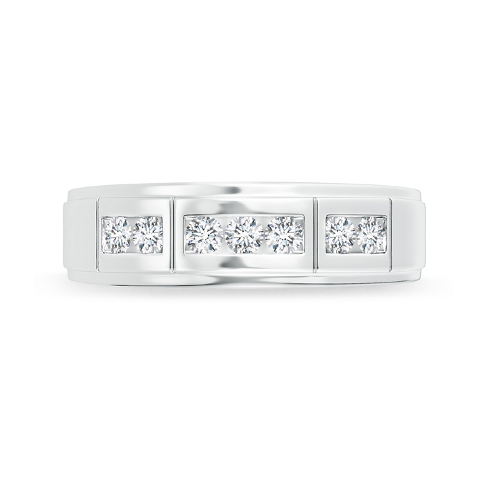 2.5mm GVS2 Step-Edged Channel-Set Diamond Men's Wedding Band in White Gold side-2