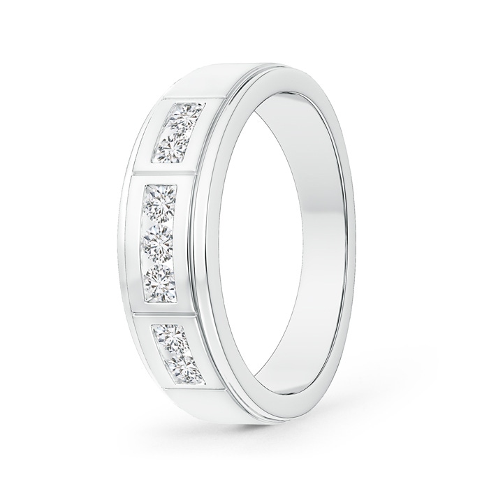 2.5mm HSI2 Step-Edged Channel-Set Diamond Men's Wedding Band in P950 Platinum 