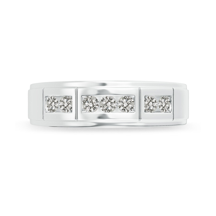 2.5mm KI3 Step-Edged Channel-Set Diamond Men's Wedding Band in White Gold side-2