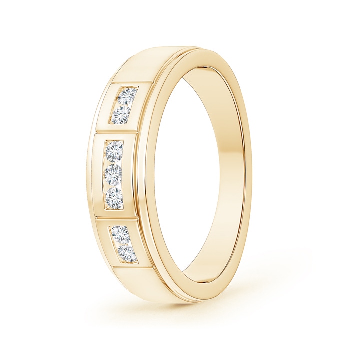 2mm GVS2 Step-Edged Channel-Set Diamond Men's Wedding Band in Yellow Gold