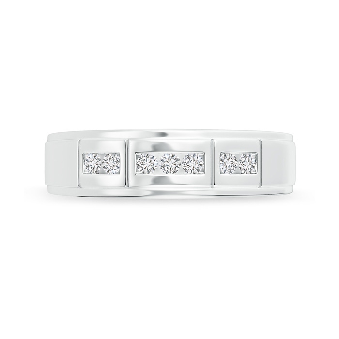2mm HSI2 Step-Edged Channel-Set Diamond Men's Wedding Band in P950 Platinum side-2