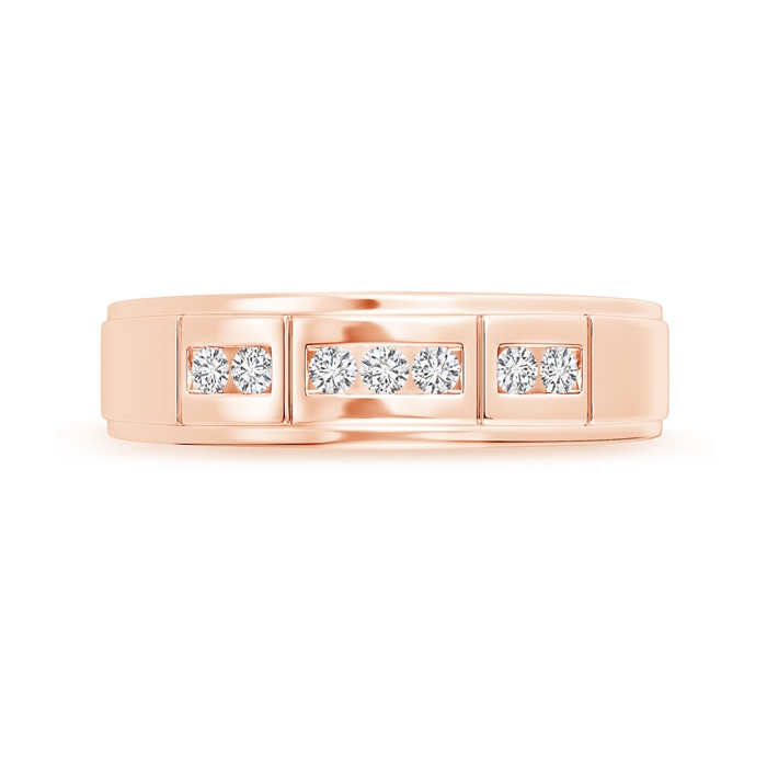 2mm HSI2 Step-Edged Channel-Set Diamond Men's Wedding Band in Rose Gold side-2