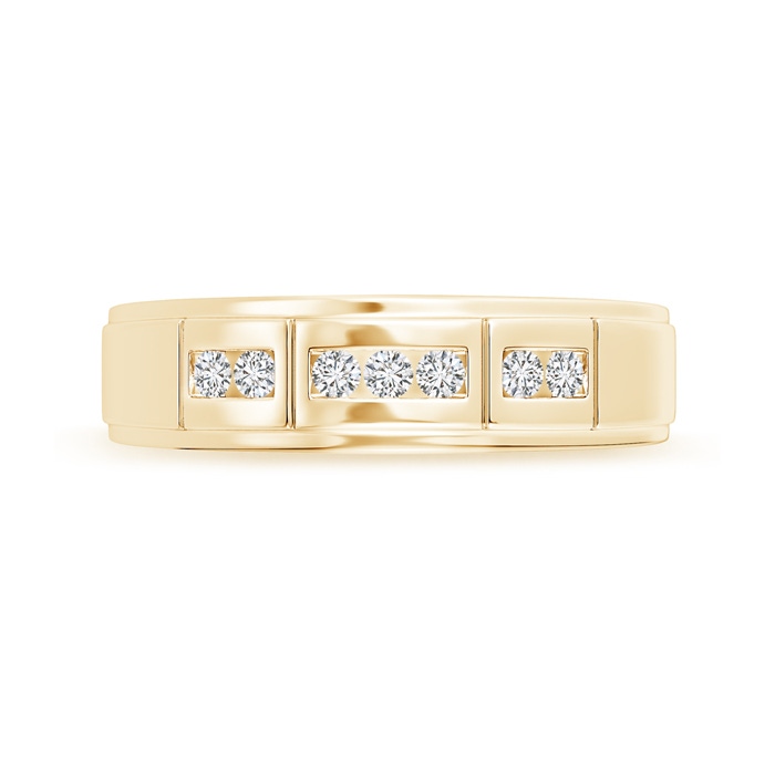 2mm HSI2 Step-Edged Channel-Set Diamond Men's Wedding Band in Yellow Gold side-2