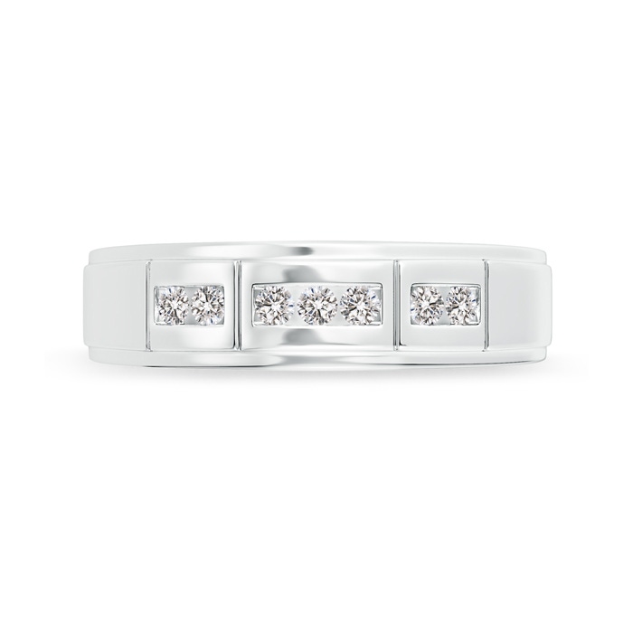 2mm IJI1I2 Step-Edged Channel-Set Diamond Men's Wedding Band in White Gold side-2