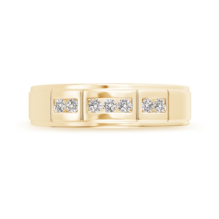 2mm IJI1I2 Step-Edged Channel-Set Diamond Men's Wedding Band in Yellow Gold side-2