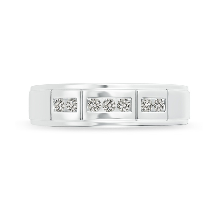 2mm KI3 Step-Edged Channel-Set Diamond Men's Wedding Band in White Gold side-2